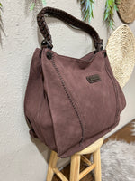 Bolso estilo hobo efecto ante