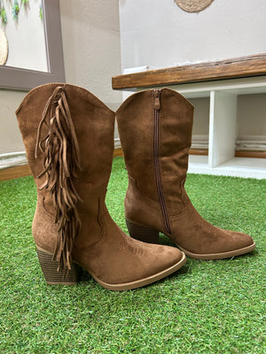 Botas cowboy marrón con flecos