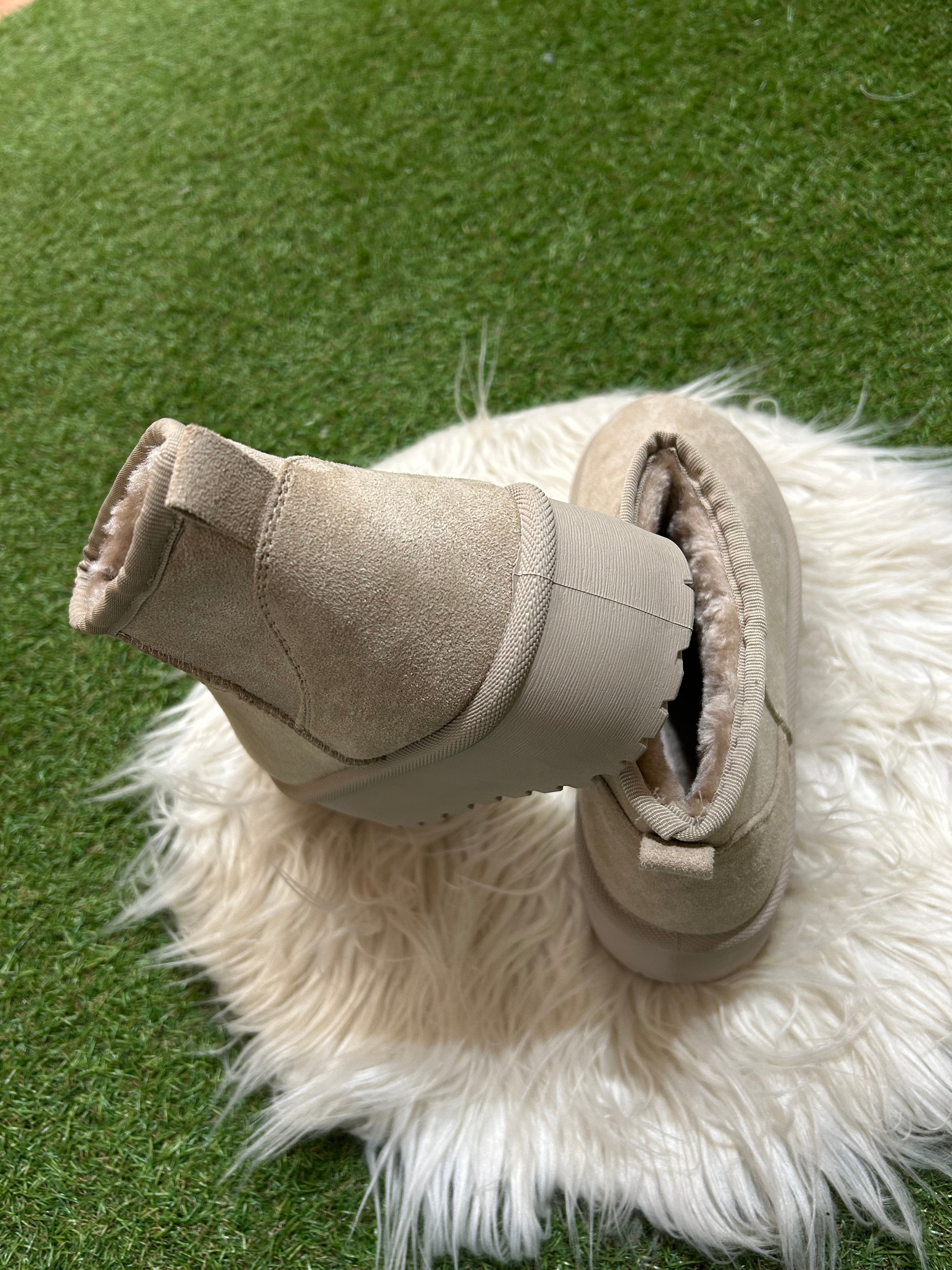 Botines plataforma beige