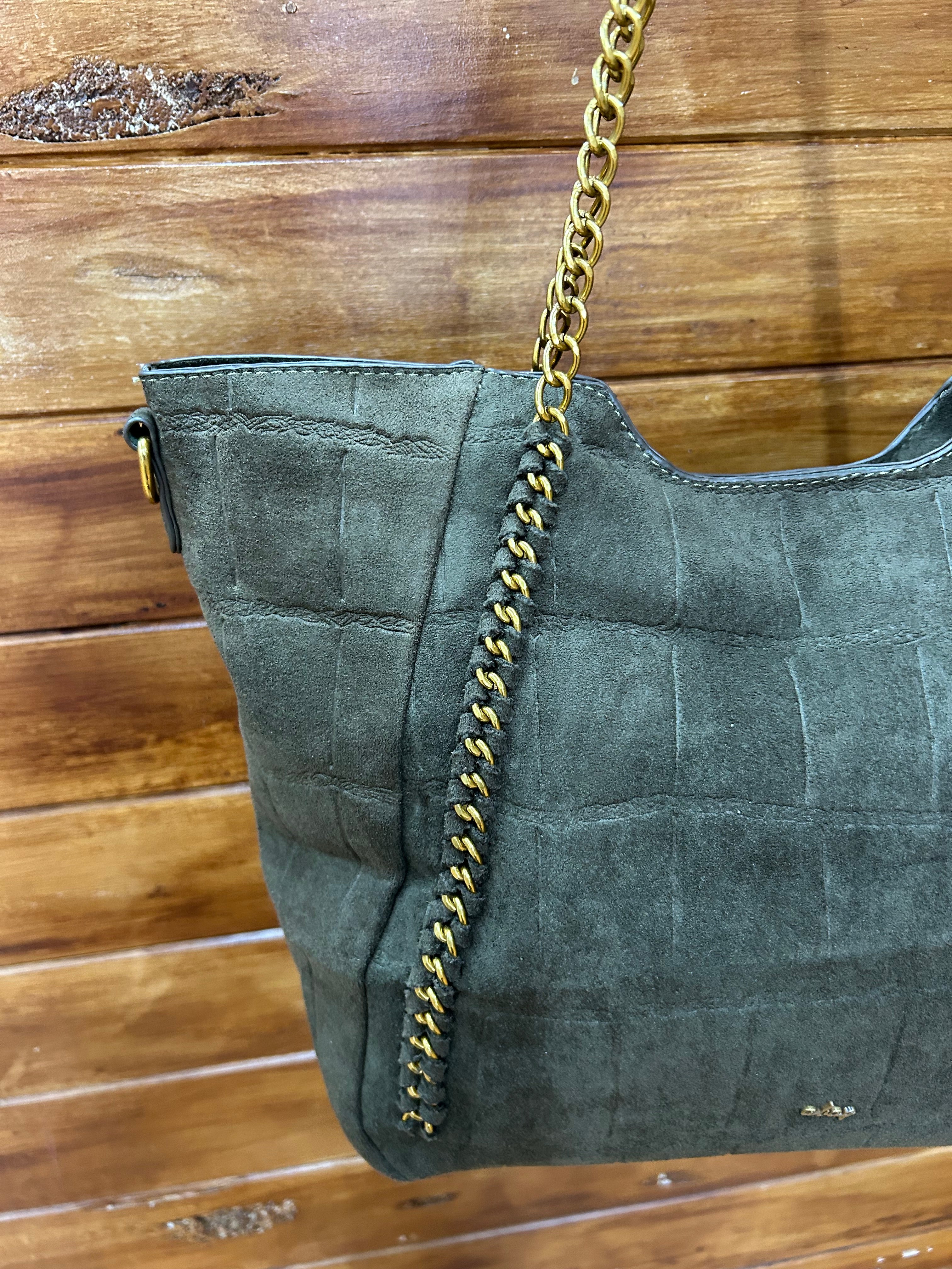 Bolso shopper grande con cadenas doradas