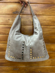 Bolso de hombro efecto ante con tachas