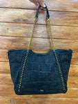 Bolso shopper grande con cadenas doradas