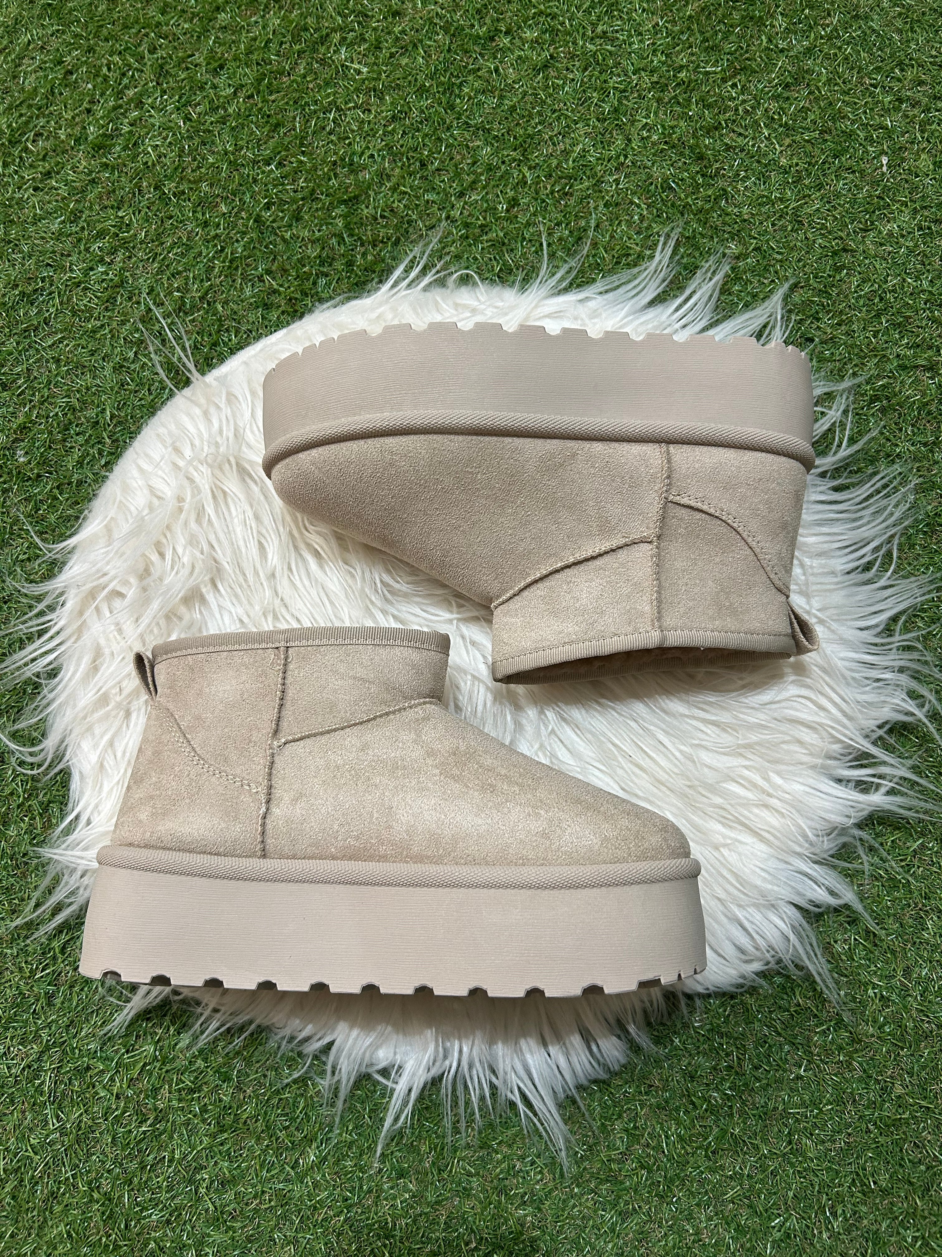Botines plataforma beige