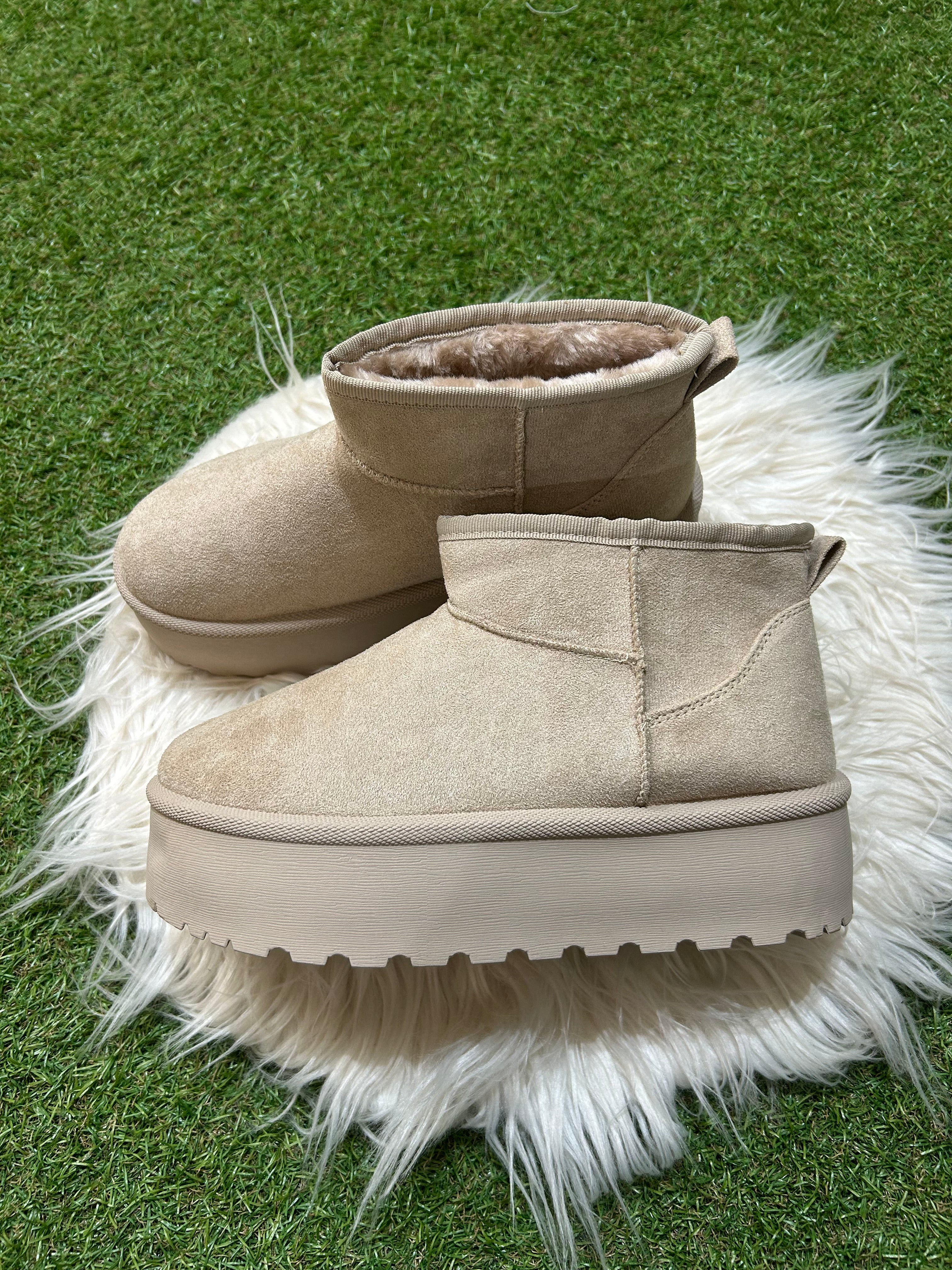 Botines plataforma beige